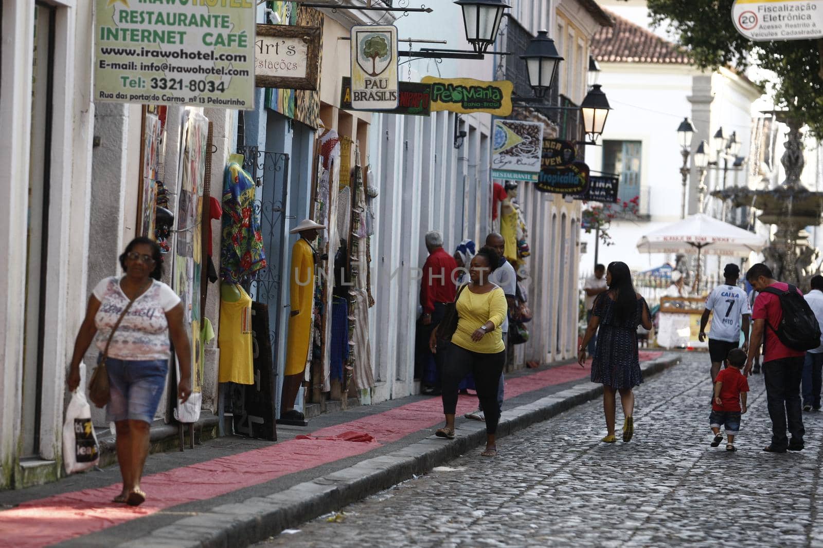 salvador, bahia / brazil - september 21, 2016: Tourists are seen by the streets of Pelourinho, Historic Center of Salvador.