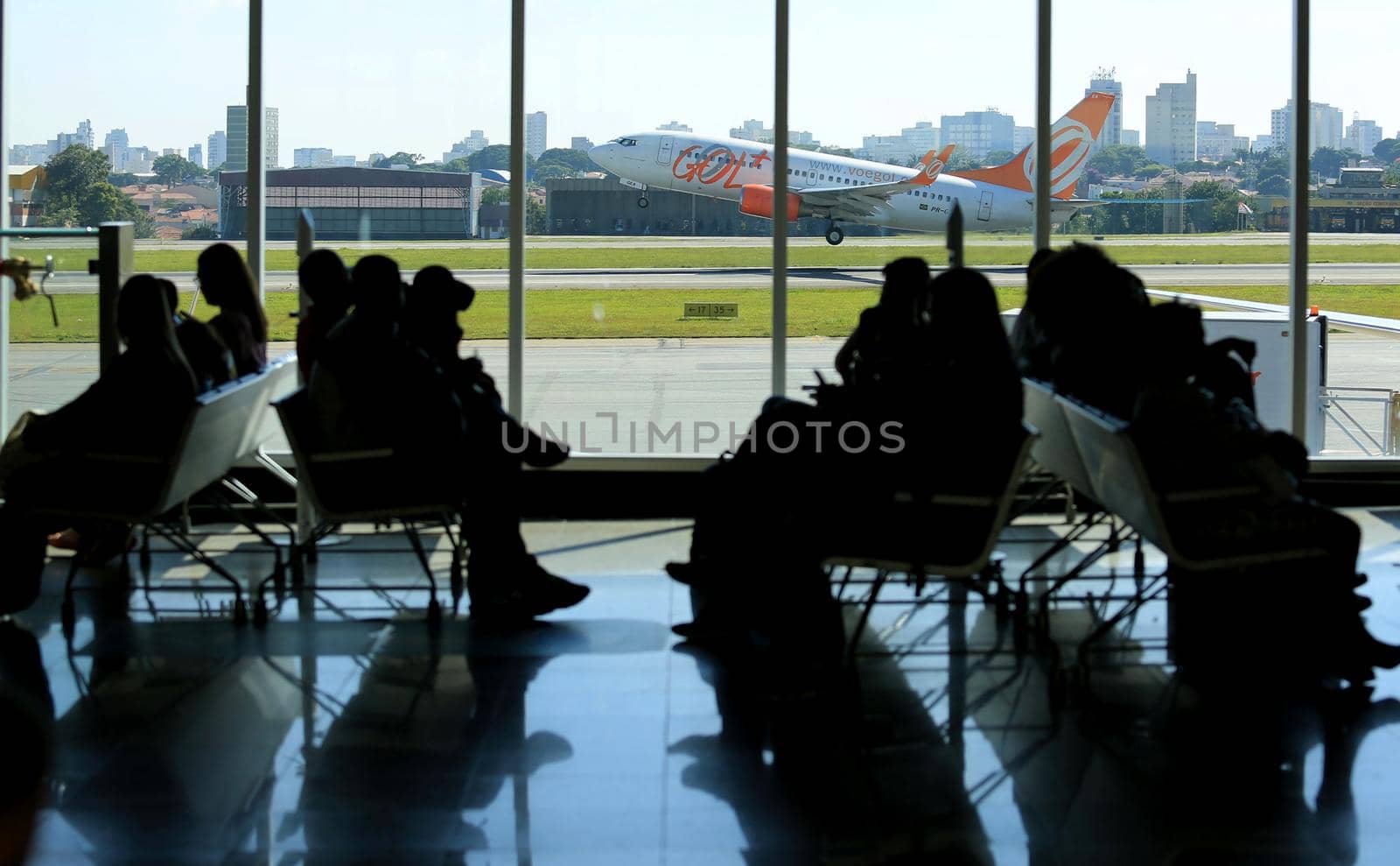 sao paulo, sp/brazil - February 11, 2017: Boeing of Gol Linhas Aereas seen during takeoff from Congonhas Airport in Sao Paulo city.
