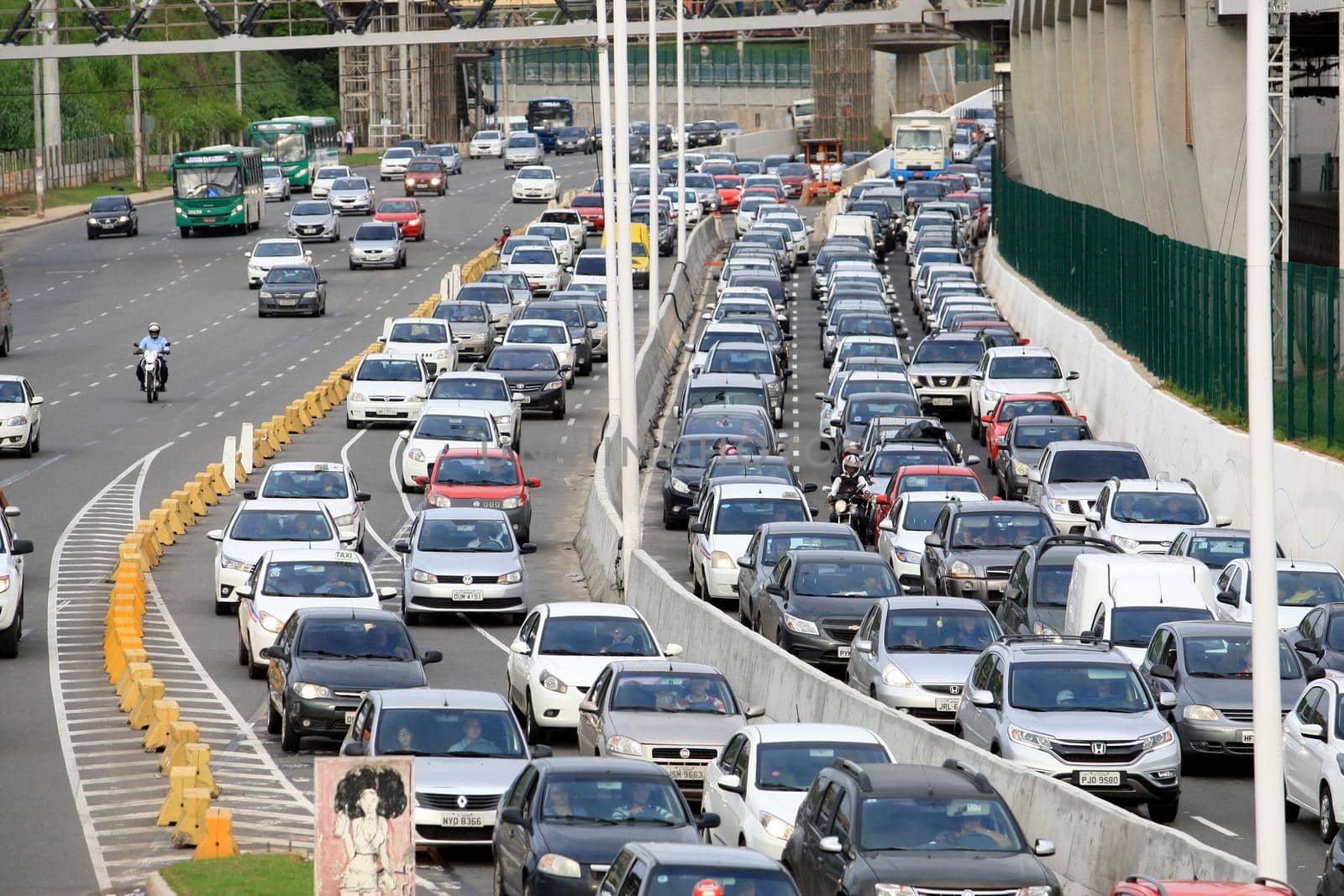 salvador, bahia, brazil - april 20, 2017: Vehicle congestion on Avenida Luiz Viana in the city of Salvador.