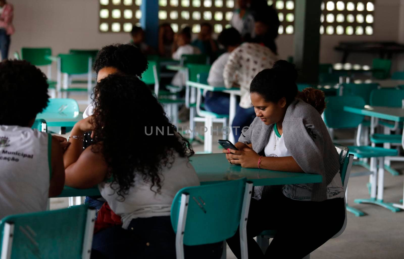 feira de santana, bahia, brazil - july 10, 2019: Students are seen in the classroom of a Feira de Santana municipal public school.