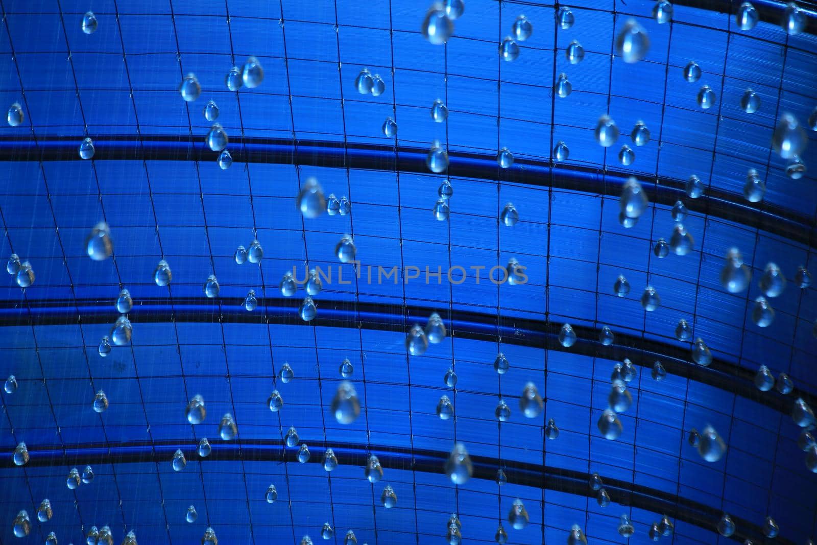 salvador, bahia, brazil - dezembro 7, 2021: Artwork uses glowing lapadas vides to imitate like rainwater in Salvador city.
