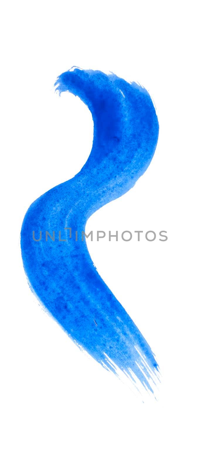 blue paint brush stroke isolated on white background