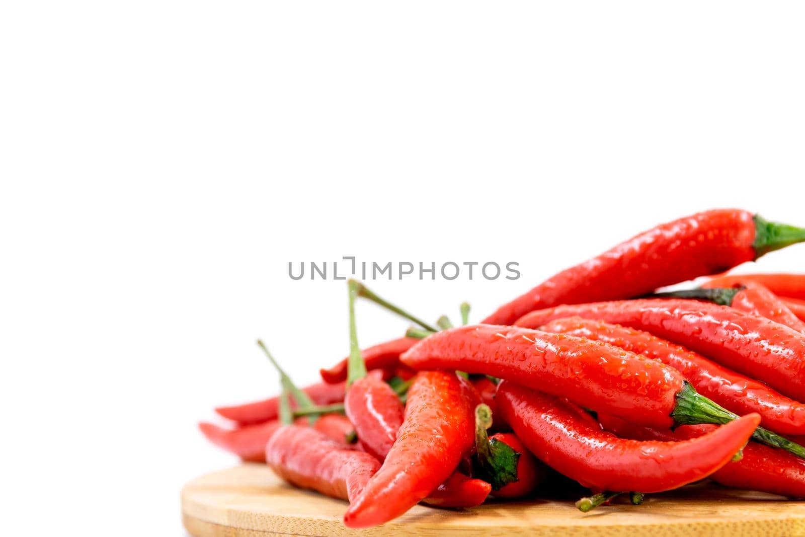 Group of fresh red peppers. by wattanaphob