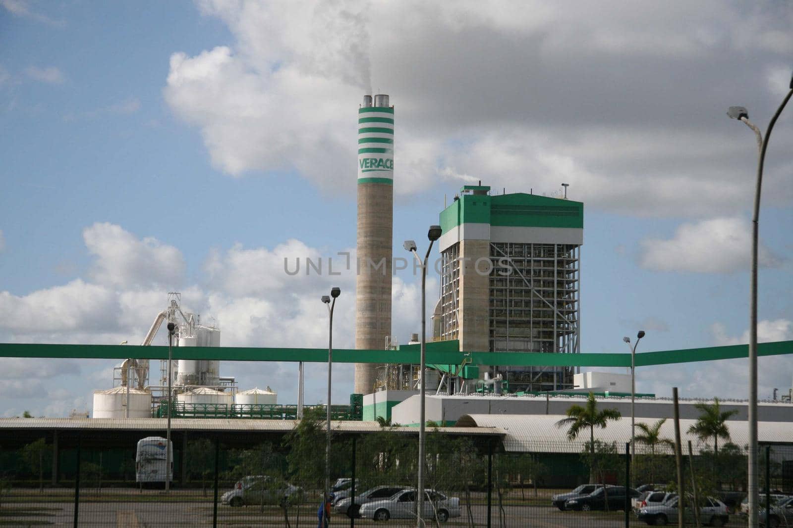 eunapolis, bahia, brazil - august 30, 2008: Veracel Celulose factory facade in the city of Eunapolis, in southern Bahia.