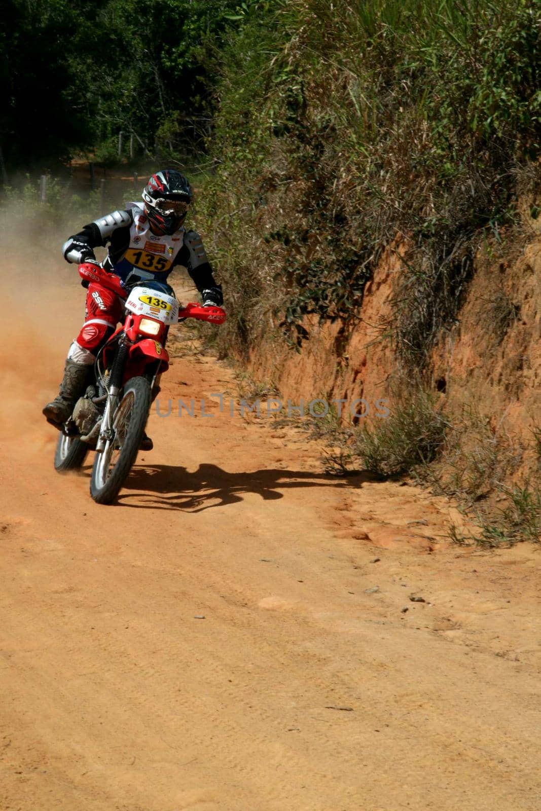 porto seguro, bahia, brazil - april 19, 2008: motorcyclist participates in regular endurance race in the city of Porto Seguro.