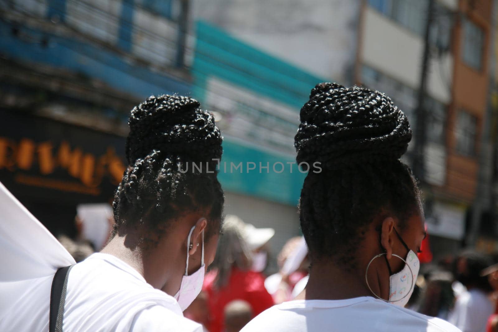 salvador, bahia, brazil - september 7, 2021: Protesters against the government of President Jair Bolsonaro protest in the city of Salvador. The act marks Brazil's Independence Day.