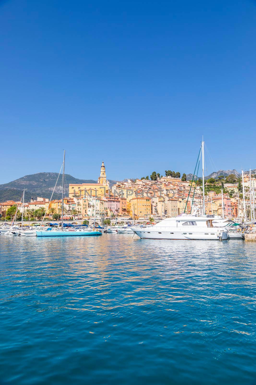 Menton, France - circa August 2021: view of the French Riviera, named the Coast Azur, located in the South of France.