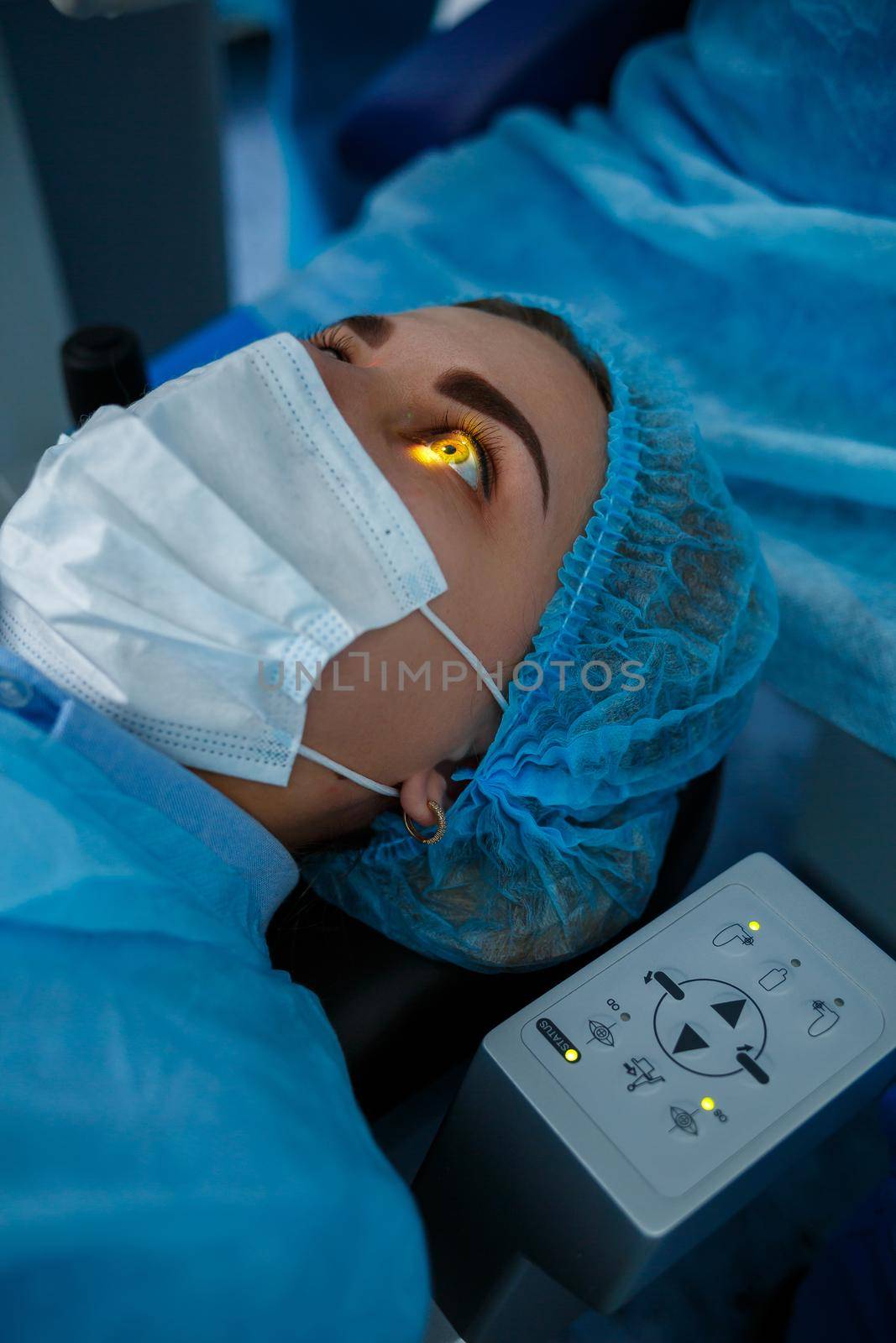 Medical laser eye correction. Medicine technology eye operation.