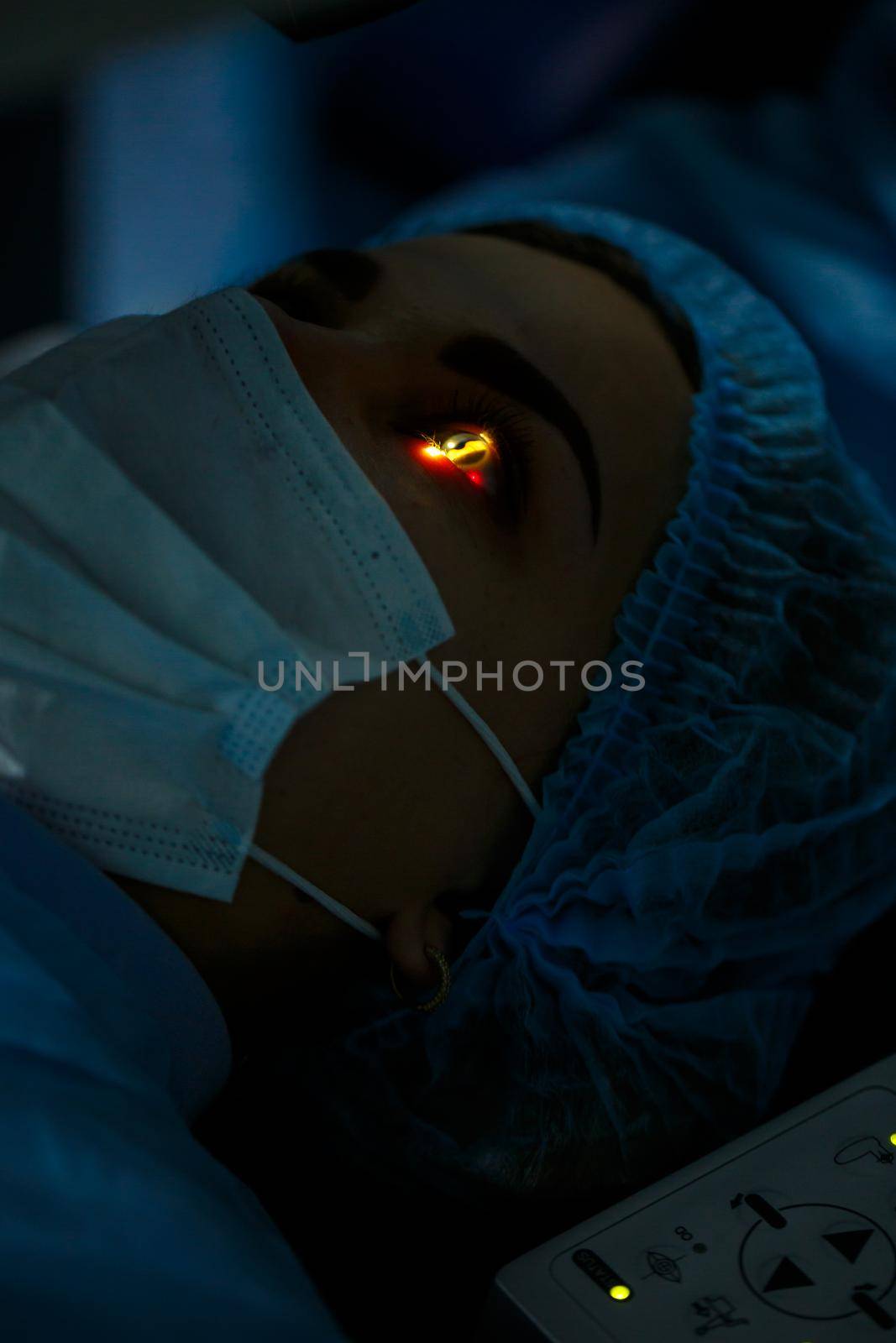 Medical laser eye correction. Medicine technology eye operation.