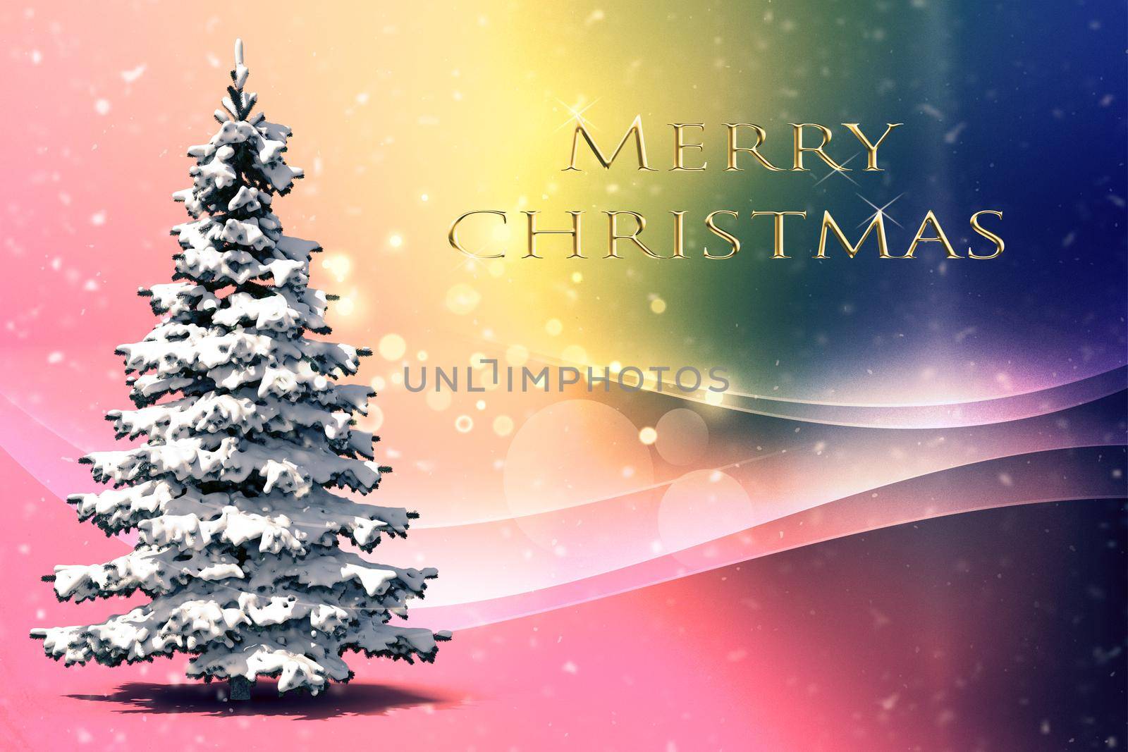 Christmas card with a picture of a Christmas tree by georgina198