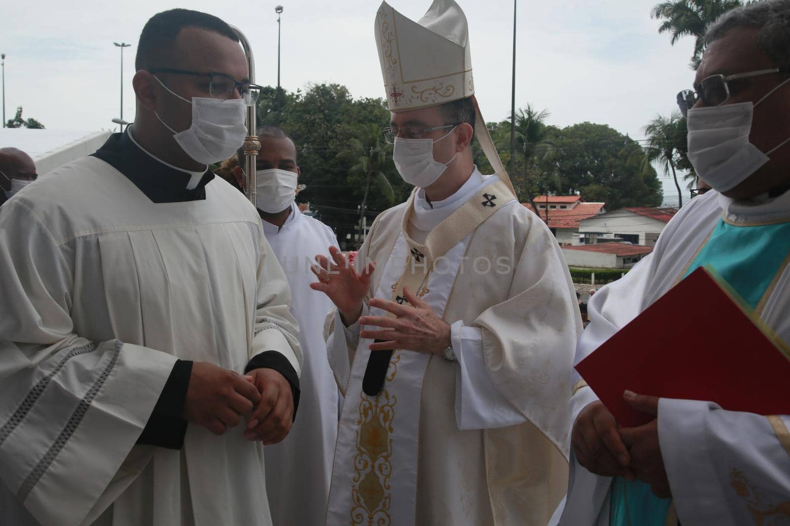 salvador, bahia, brazil - december 8, 2021: Cardinal Dom Sergio da Rocha, Archbishop of the city of Salvador, during a religious event.