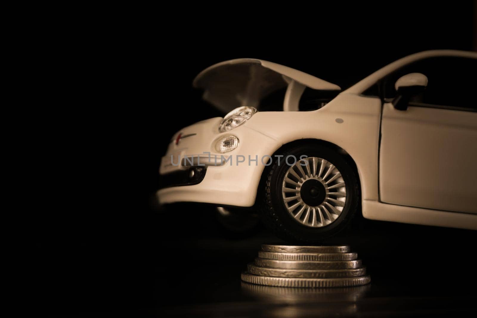 Car expenses illustration with miniature objects by tasci