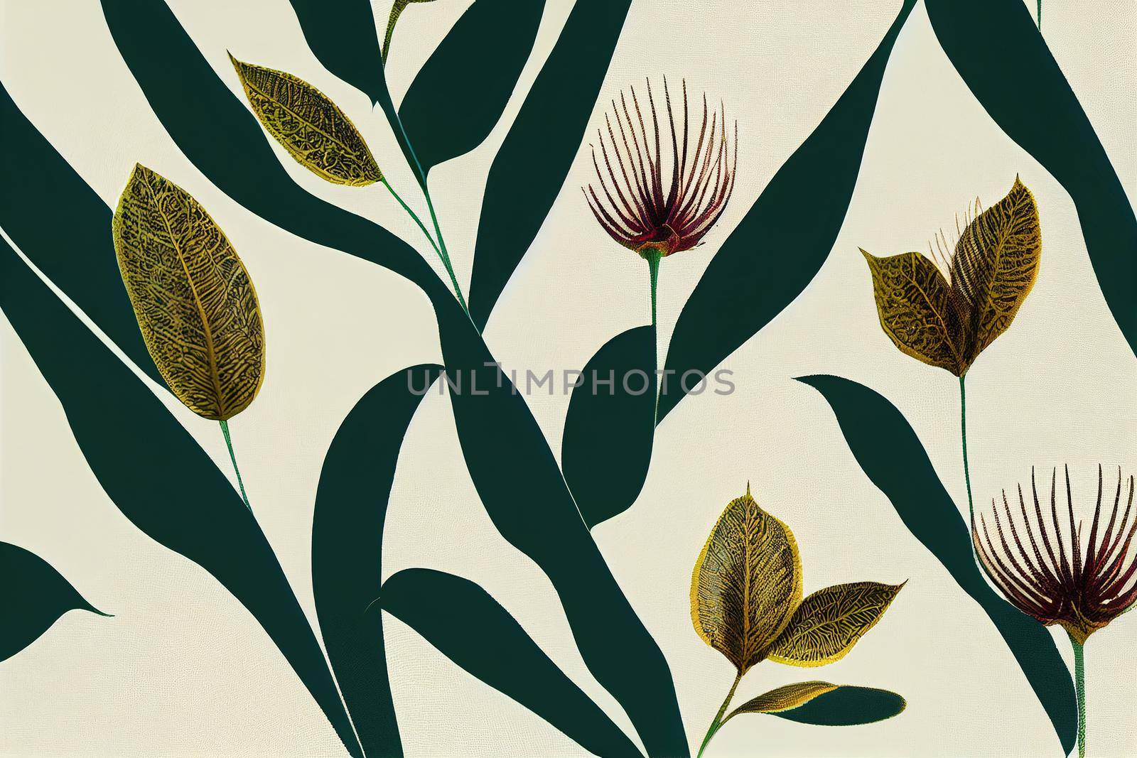 Beautiful digital textile botanical motif for New creation by 2ragon