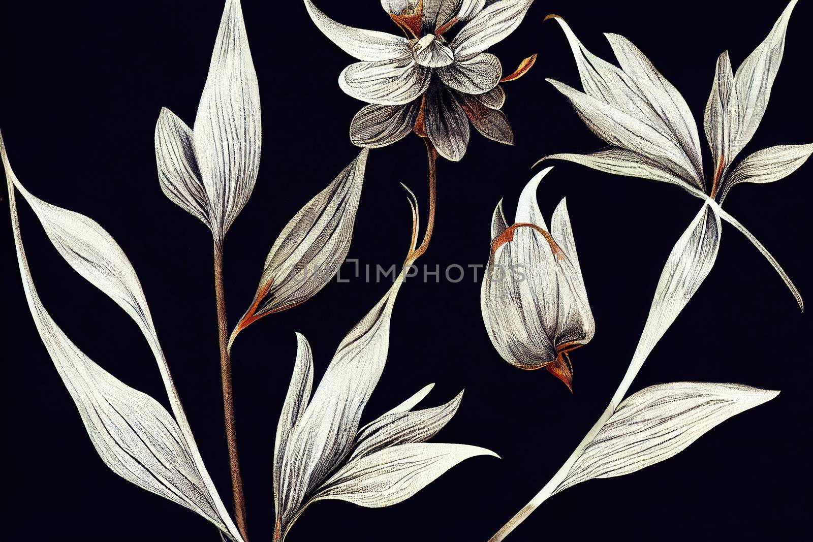 Beautiful digital textile botanical motif for New creation by 2ragon