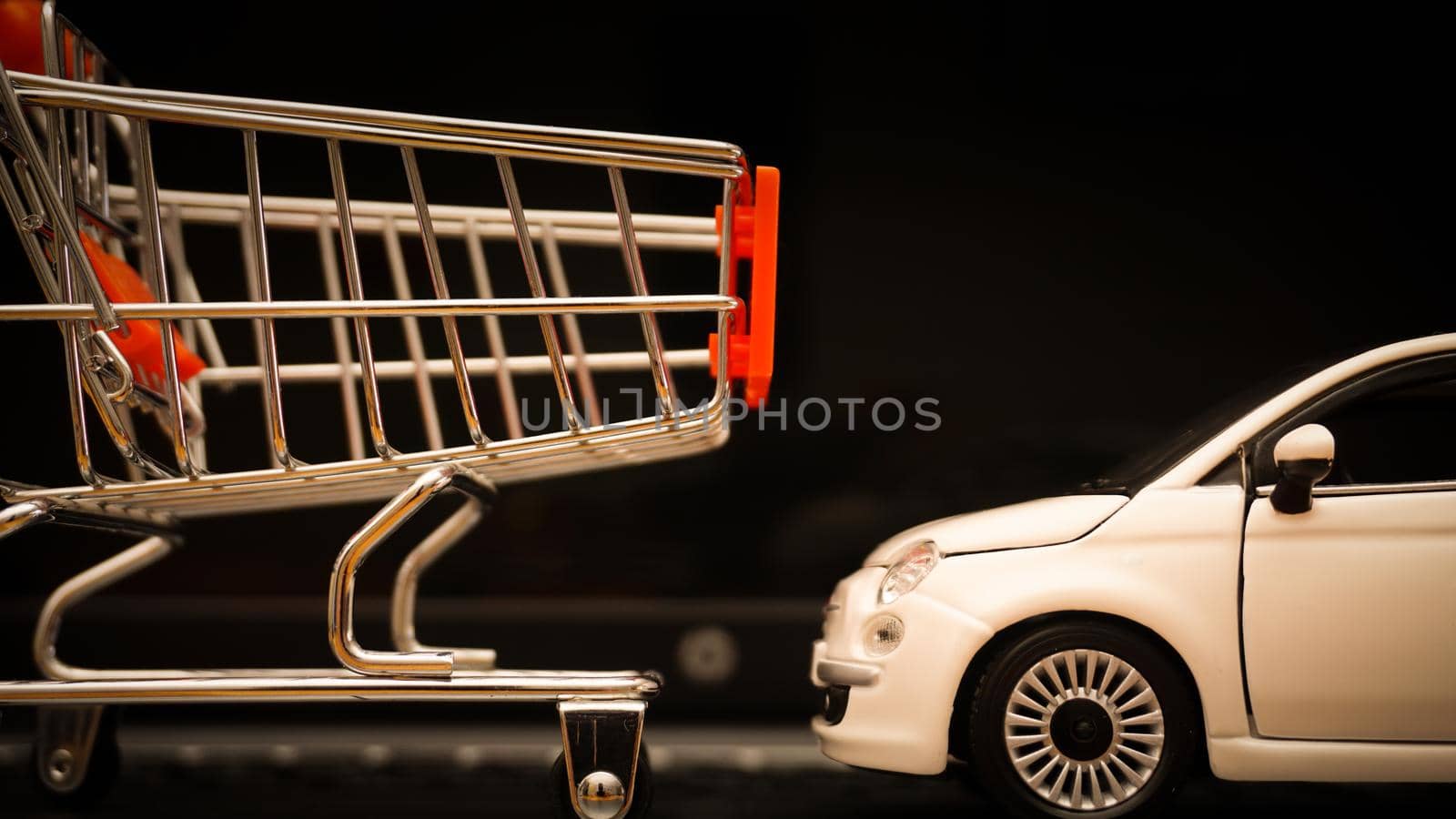 Online car shopping and delivery illustration concept shot