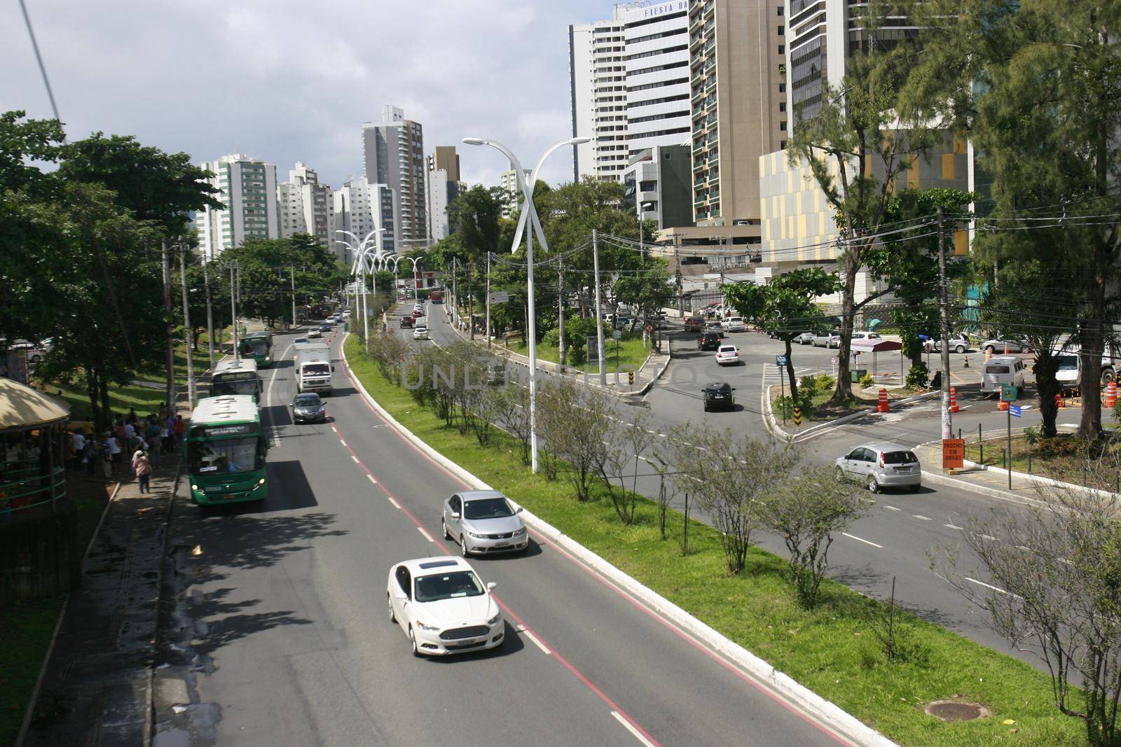 salvador, bahia, brazil - august 1, 2016: View of Avenida ACM in Itaigara neighborhood in Salvador city. The site will undergo requalification works to implement the BRT transport system.