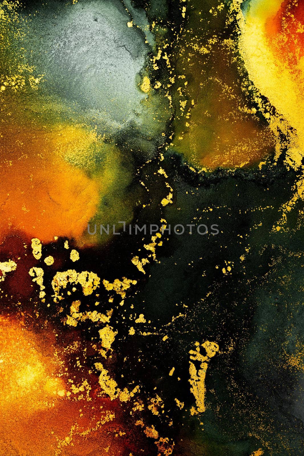 Burning abstract background from marble ink art of exquisite original painting by biancoblue