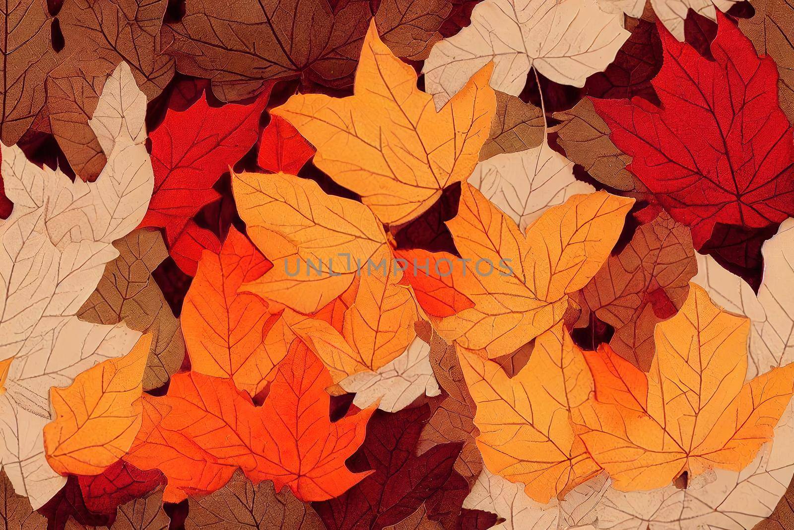Autumn leaves creative arrangement Decoration, fall pattern Flat lay elegant dry leaves composition Seasonal deco , anime style