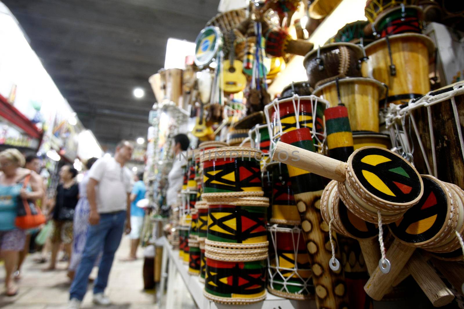 salvador, bahia, brazil - september 20, 2016: souvenir shops at Mercado Modelo in the city of Salvador.