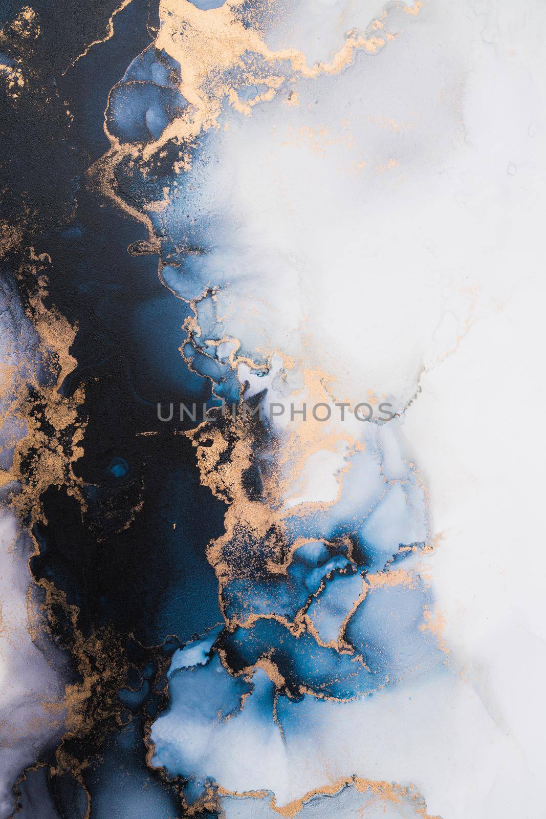 Marble ink abstract art from exquisite original painting for abstract background . Painting was painted on high quality paper texture to create smooth marble background pattern of kintsuki ink art .