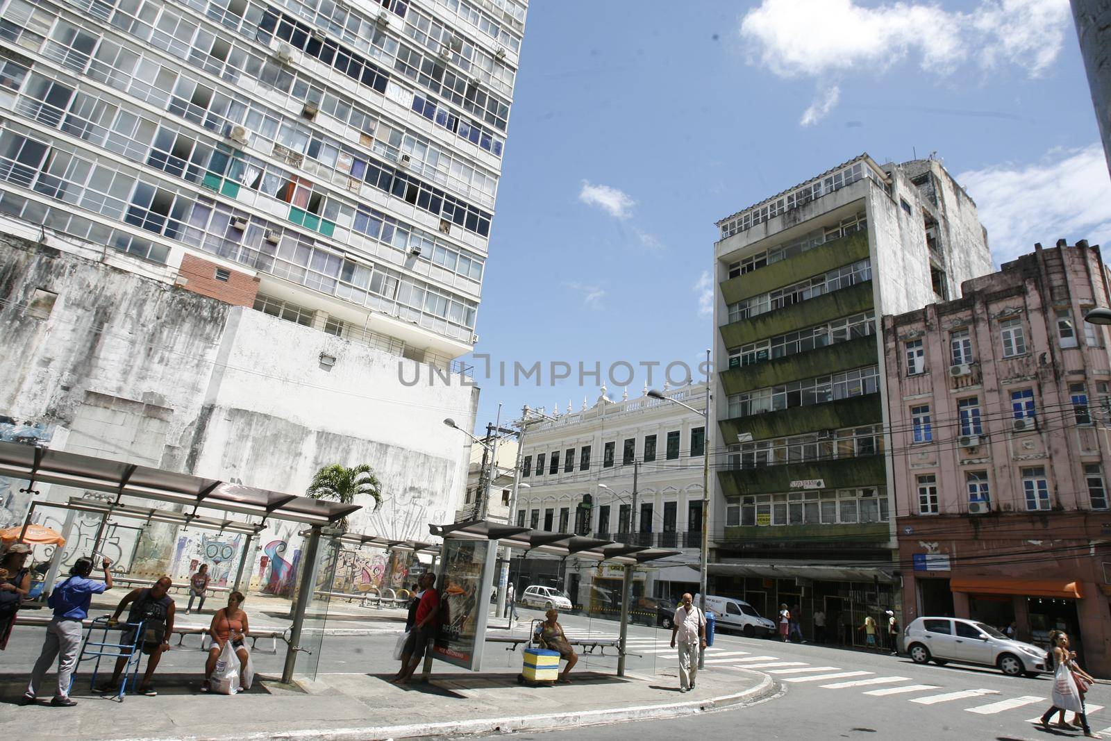 salvador, bahia, brazil - september 9, 2016: View of Chile street, Old Center of Salvador city.