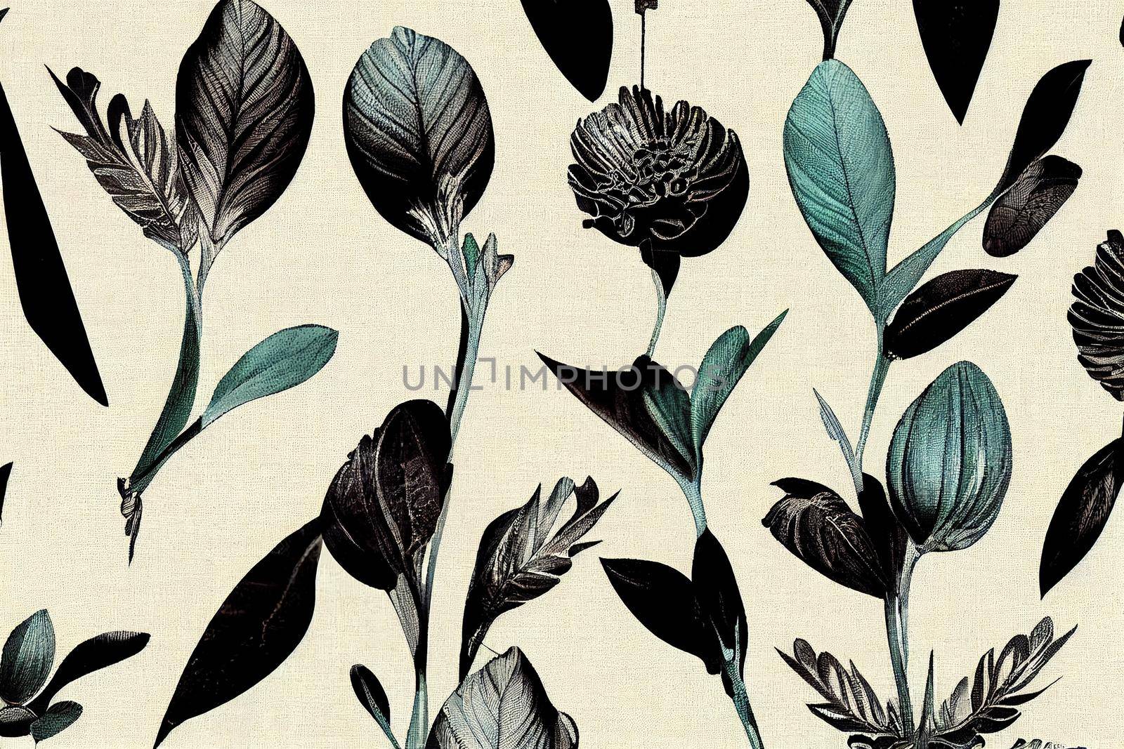 Beautiful digital textile botanical motif for New creation by 2ragon