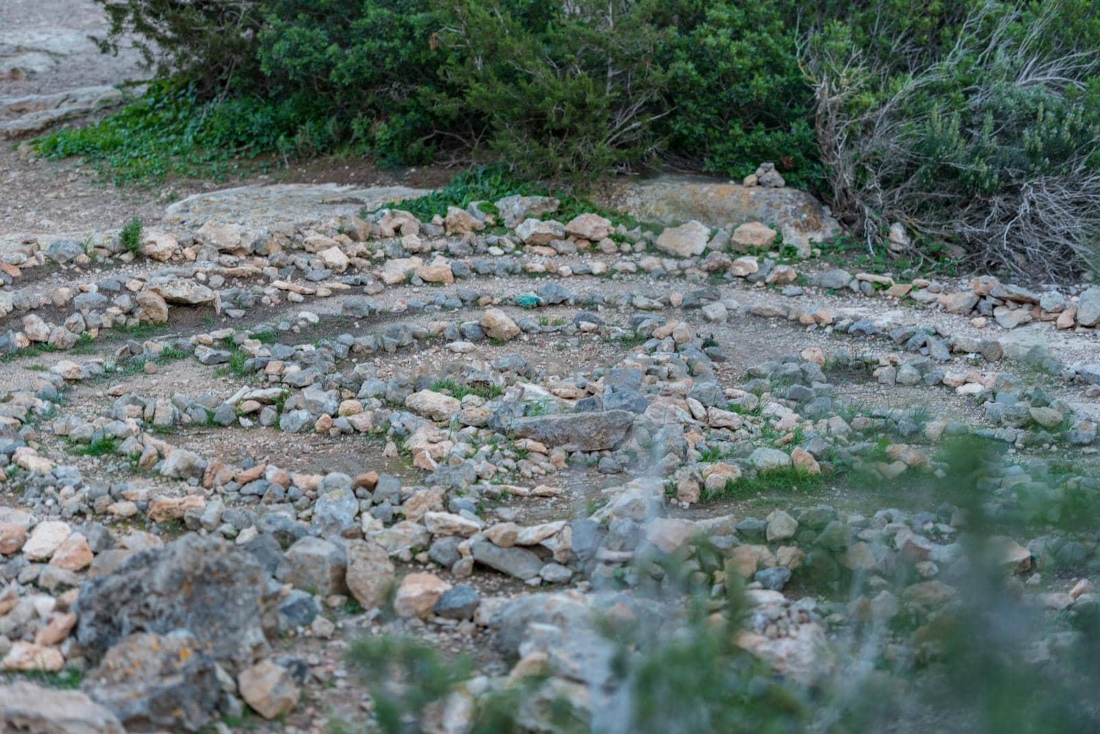 Ibiza, Spain - september 1 2019: Sa pedrera de Cala de Hort, Atlantis at late afternoon