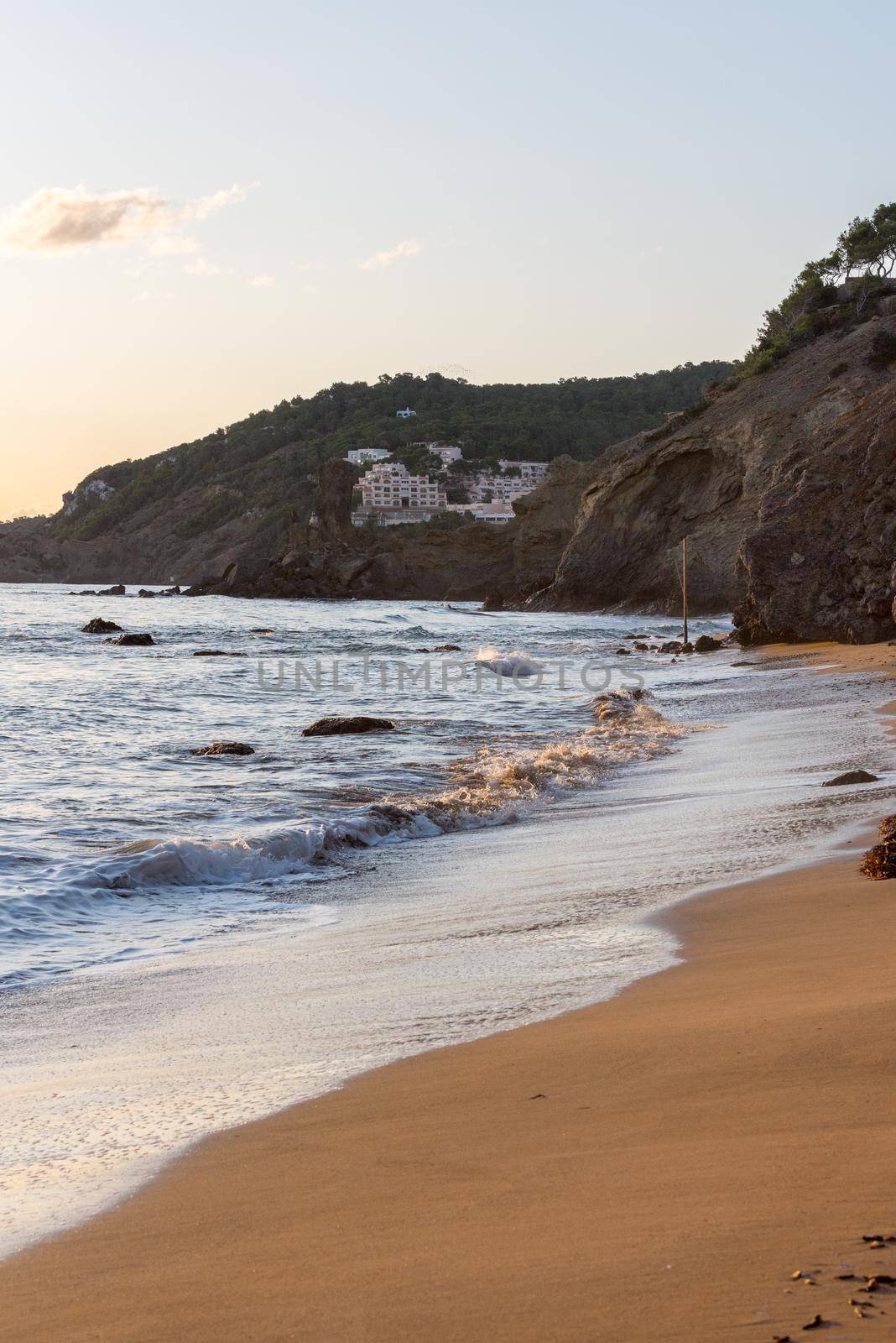 Beautiful sunshine in Aigues Blanques, Ibiza, Spain.