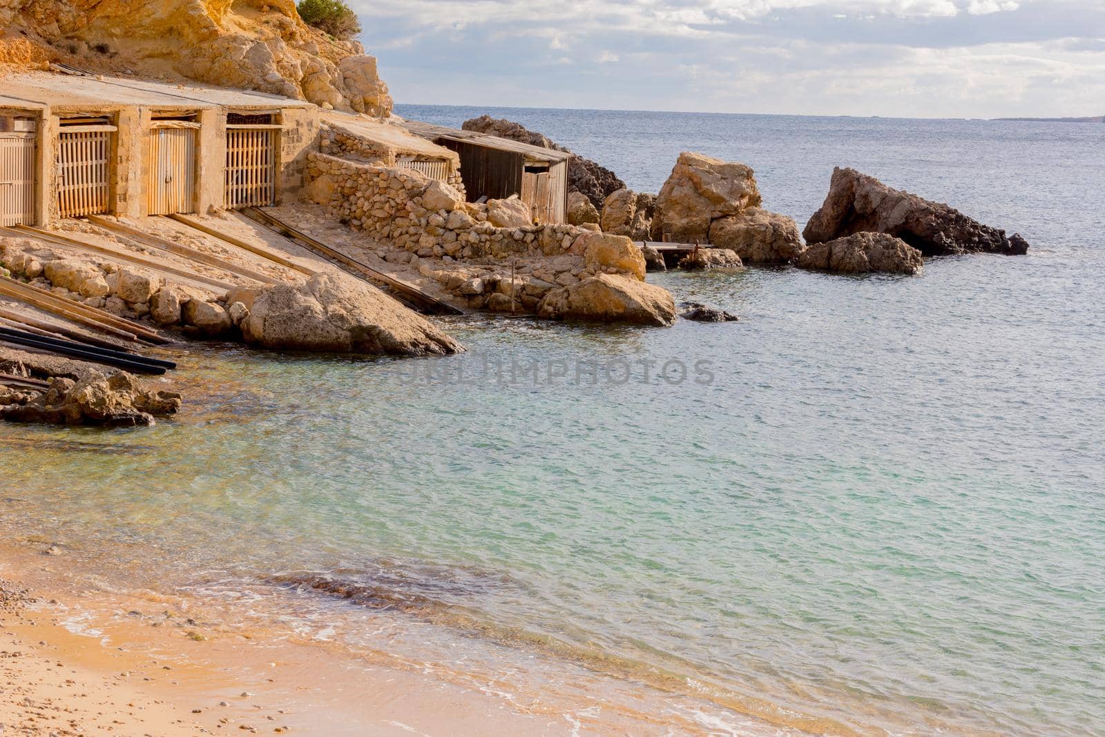 Landscapes of the island of Ibiza. Cala d en Serra,  Sant Joan de Labritja, Ibiza.