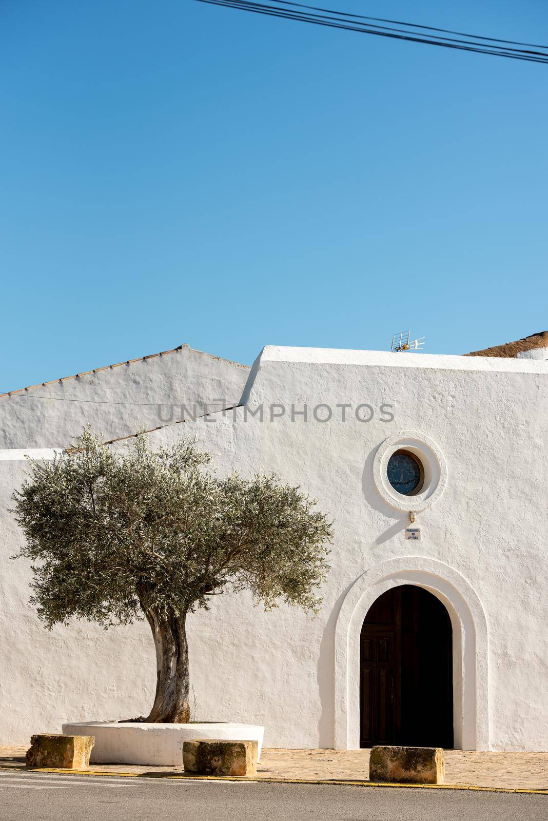 Old White Church of Santa Anges de la Corona, Ibiza, Spain.