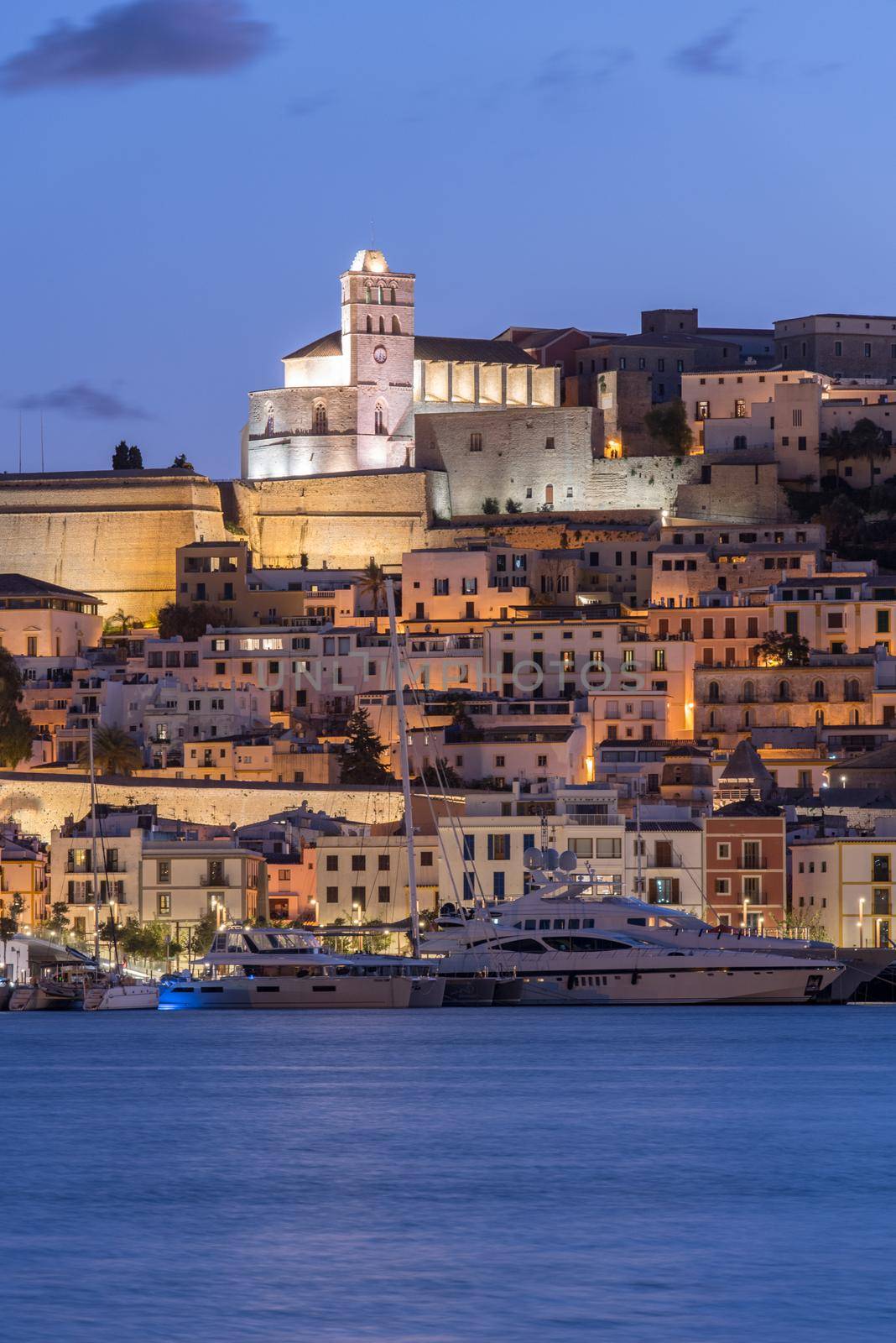 Cityscape of Dalt Vila from Marina Ibiza, Ibiza, Spain by martinscphoto