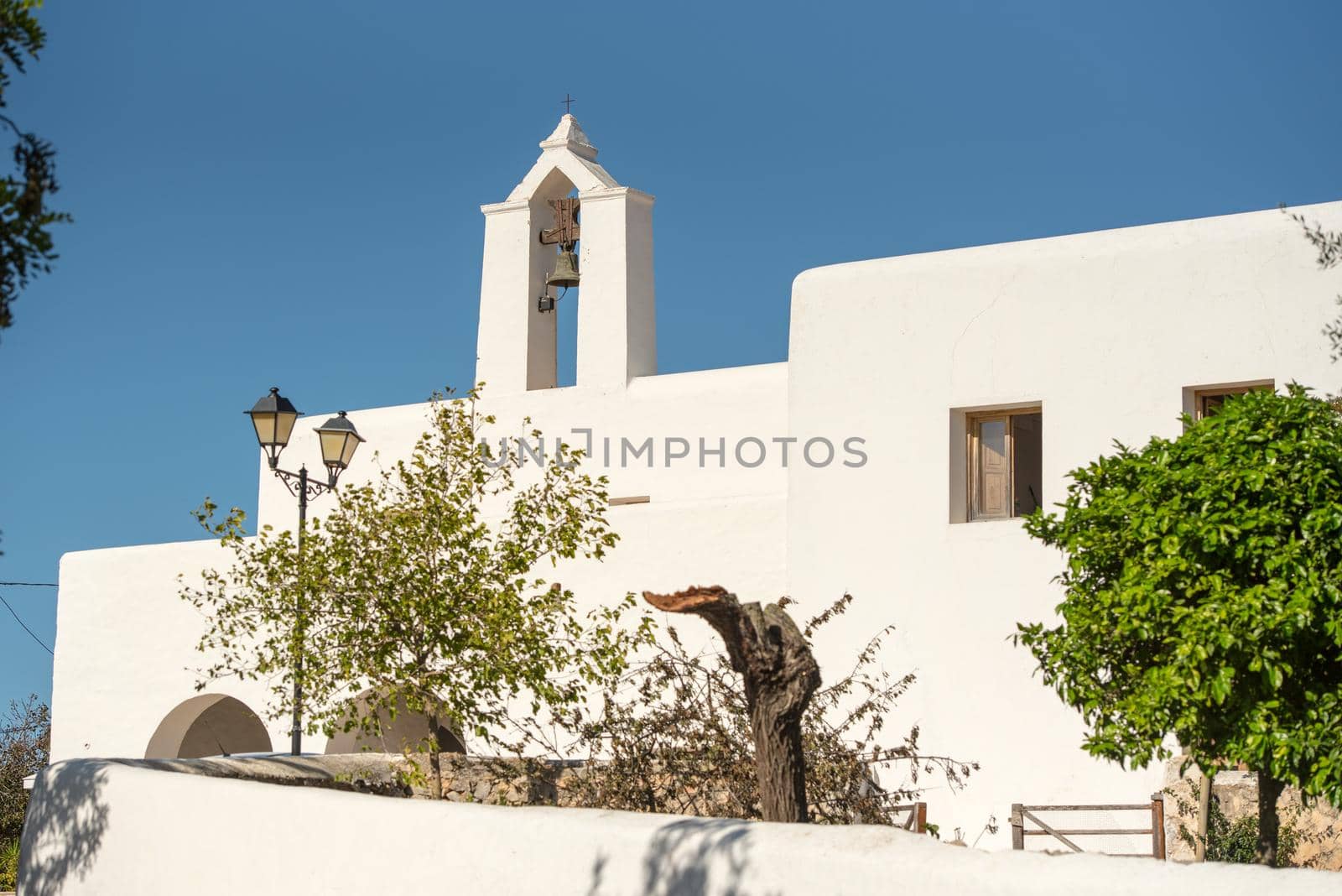Old White Church of Santa Anges de la Corona, Ibiza, Spain.