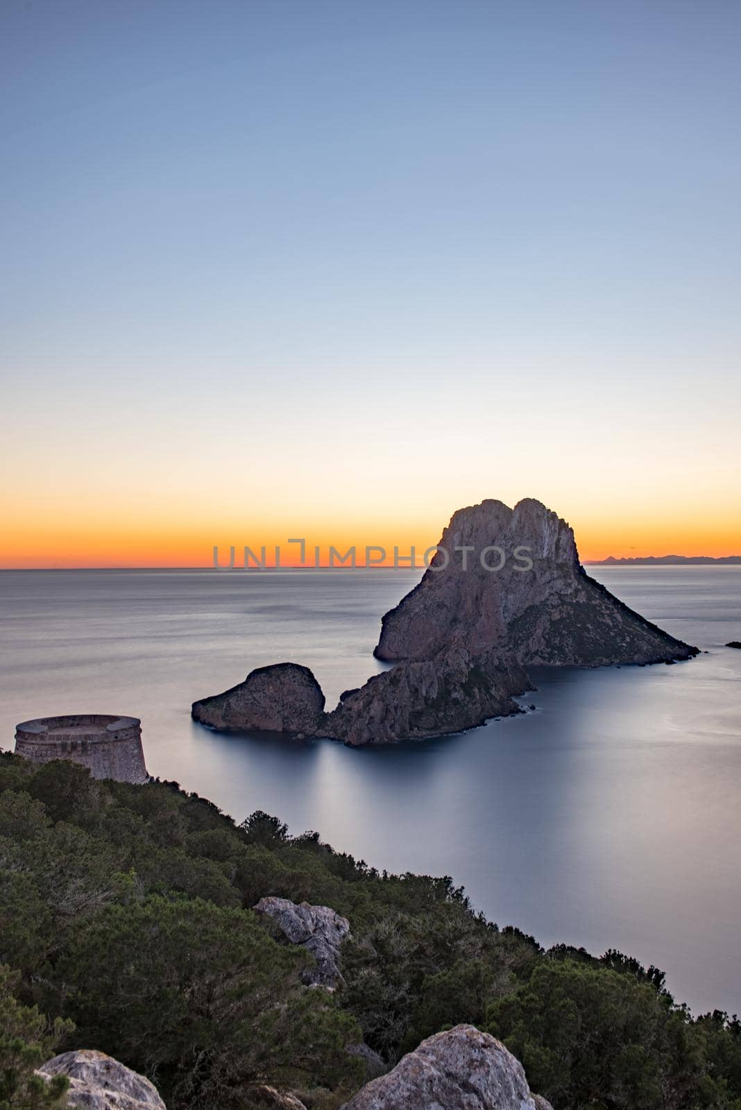 Sunset at Es Vedra and Es Vedranell at Ibiza.