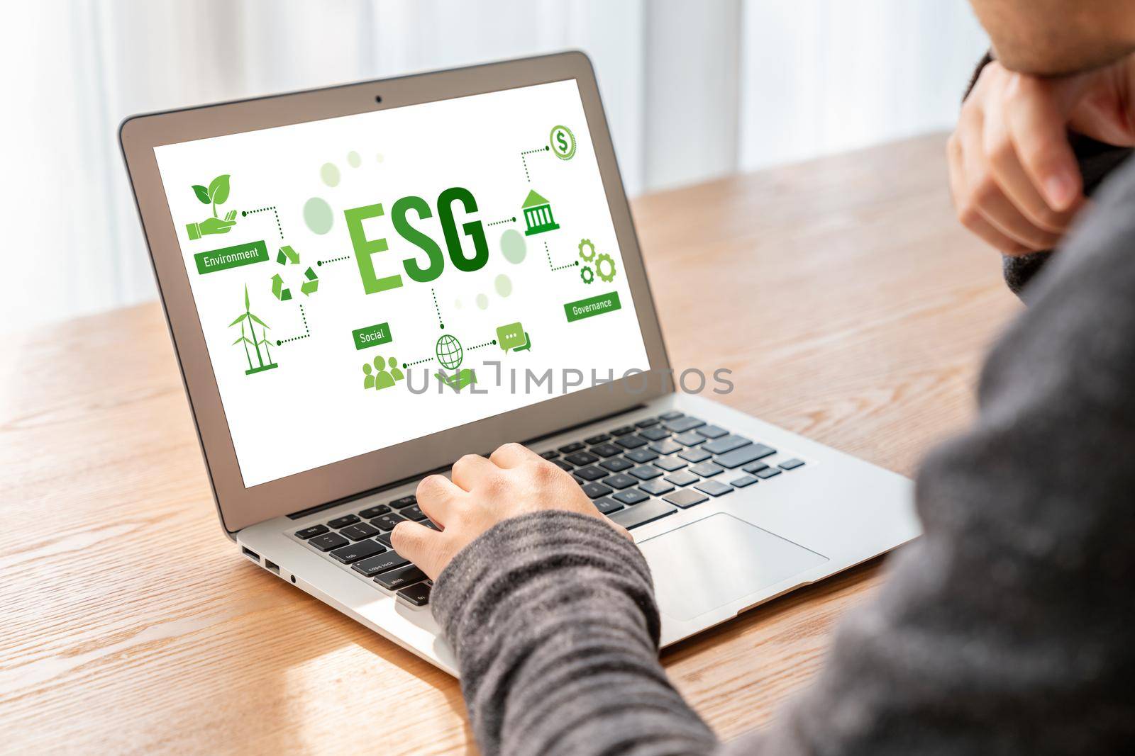 ESG environmental social governance policy for modish business to set a standard to achieve high ESG score