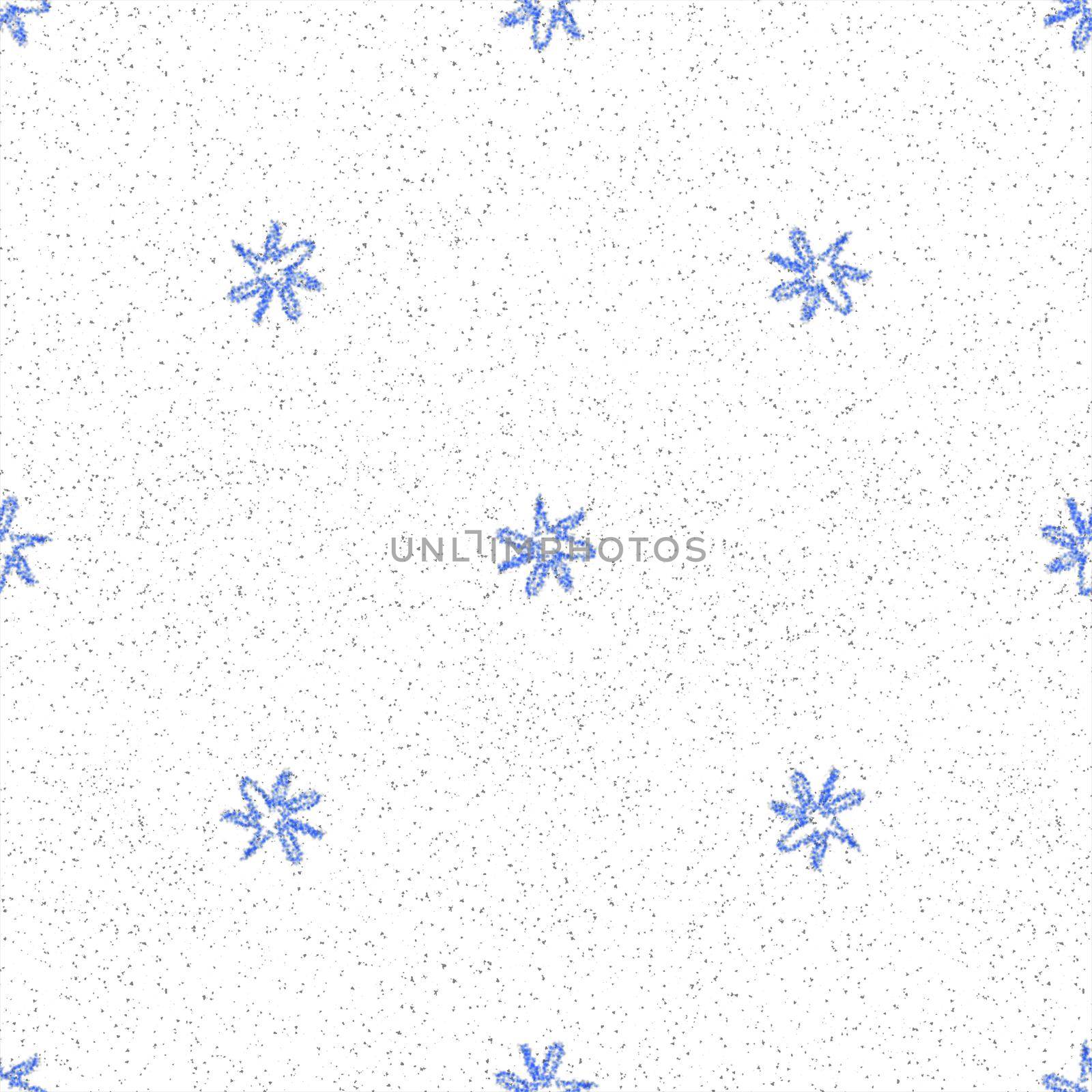 Hand Drawn Snowflakes Christmas Seamless Pattern. Subtle Flying Snow Flakes on chalk snowflakes Background. Alluring chalk handdrawn snow overlay. Fine holiday season decoration.