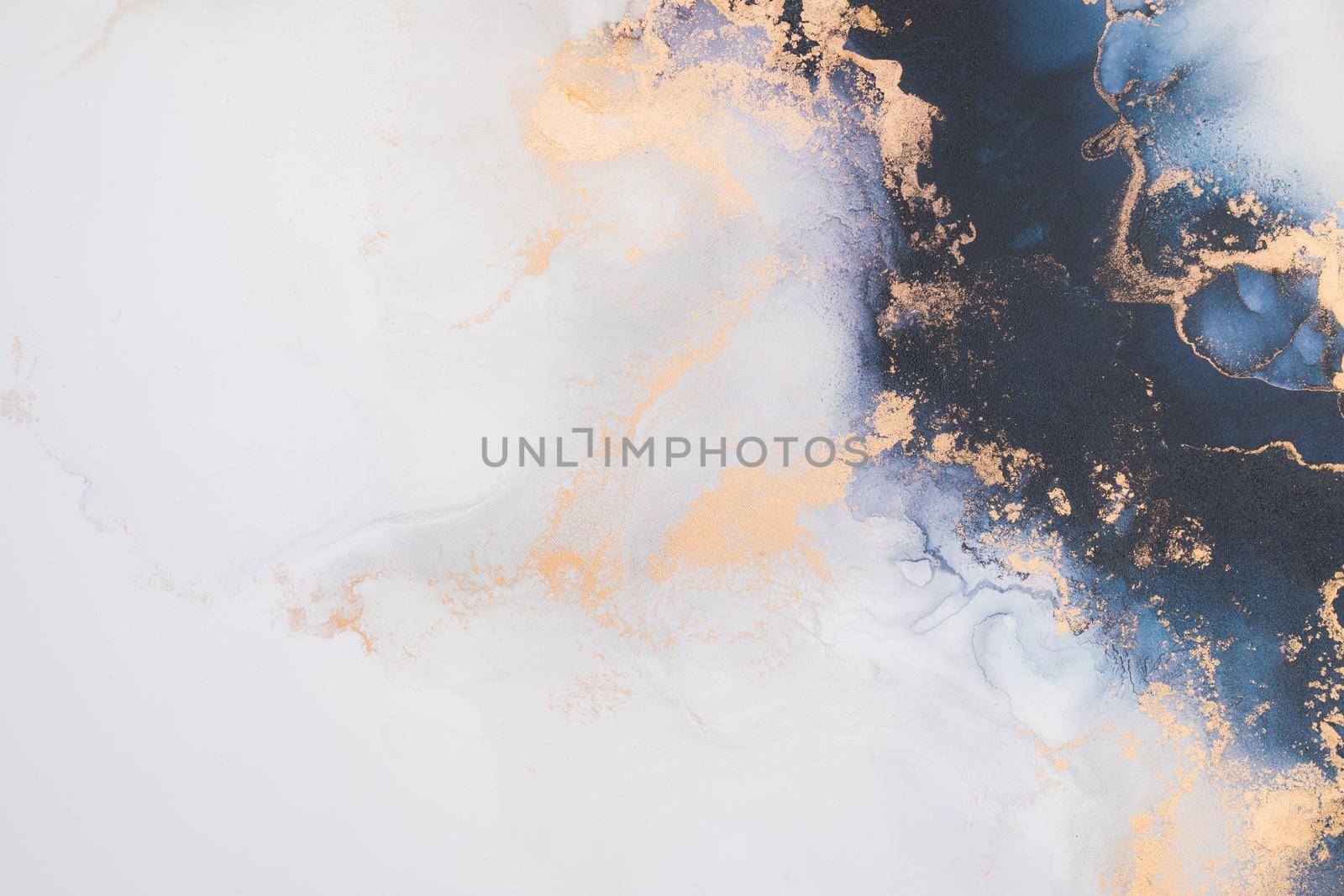 Marble ink abstract art from exquisite original painting for abstract background . Painting was painted on high quality paper texture to create smooth marble background pattern of ombre alcohol ink .