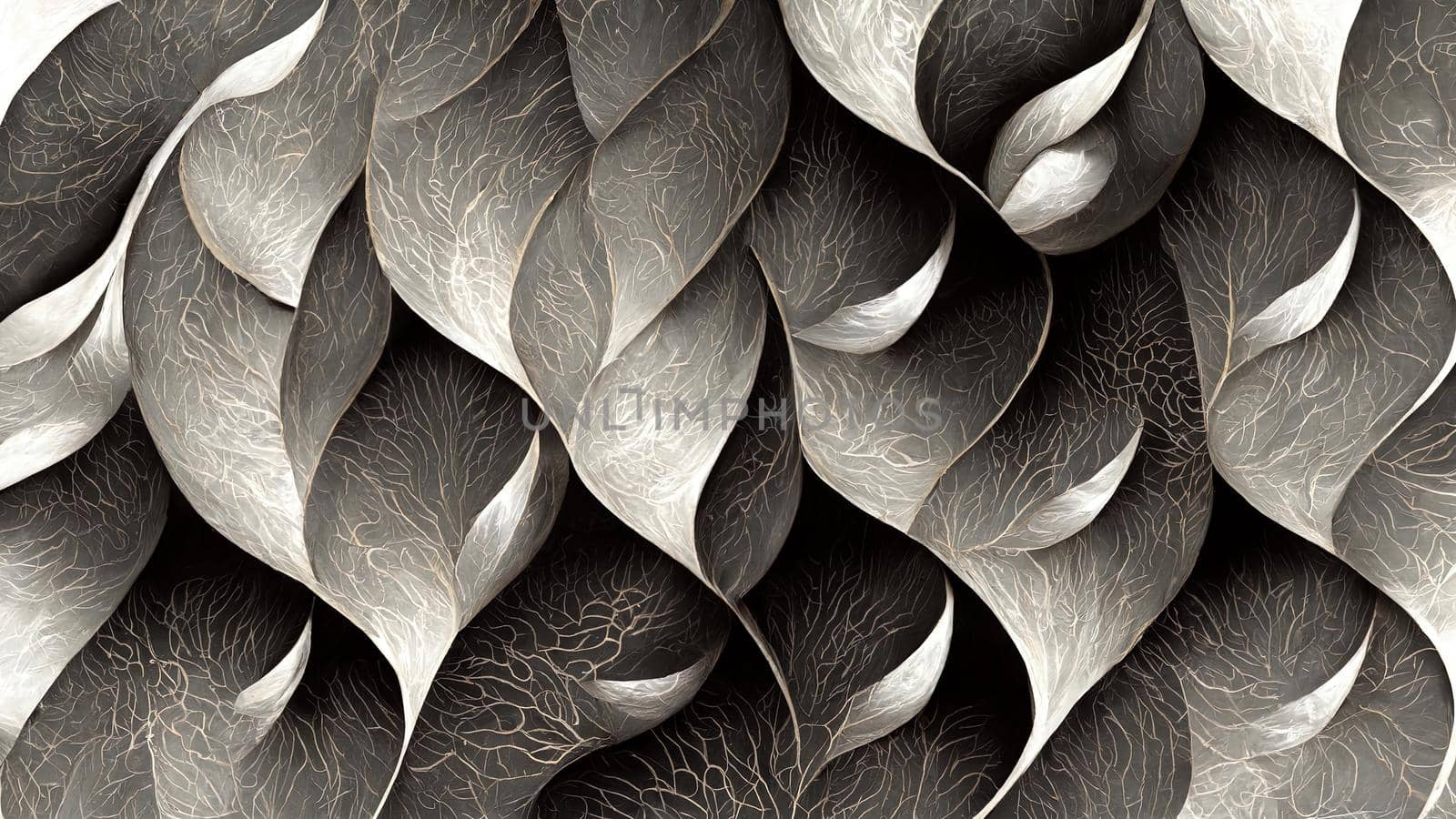 abstract illustration in the form of gray petals.