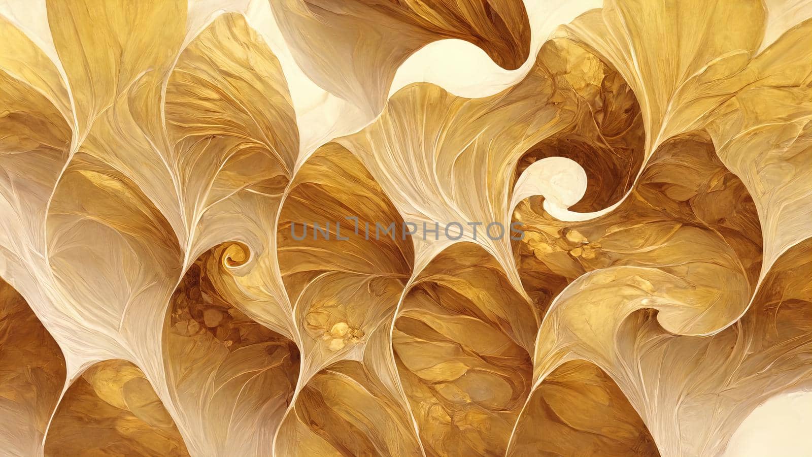 abstract floral pattern in yellow gold colors.