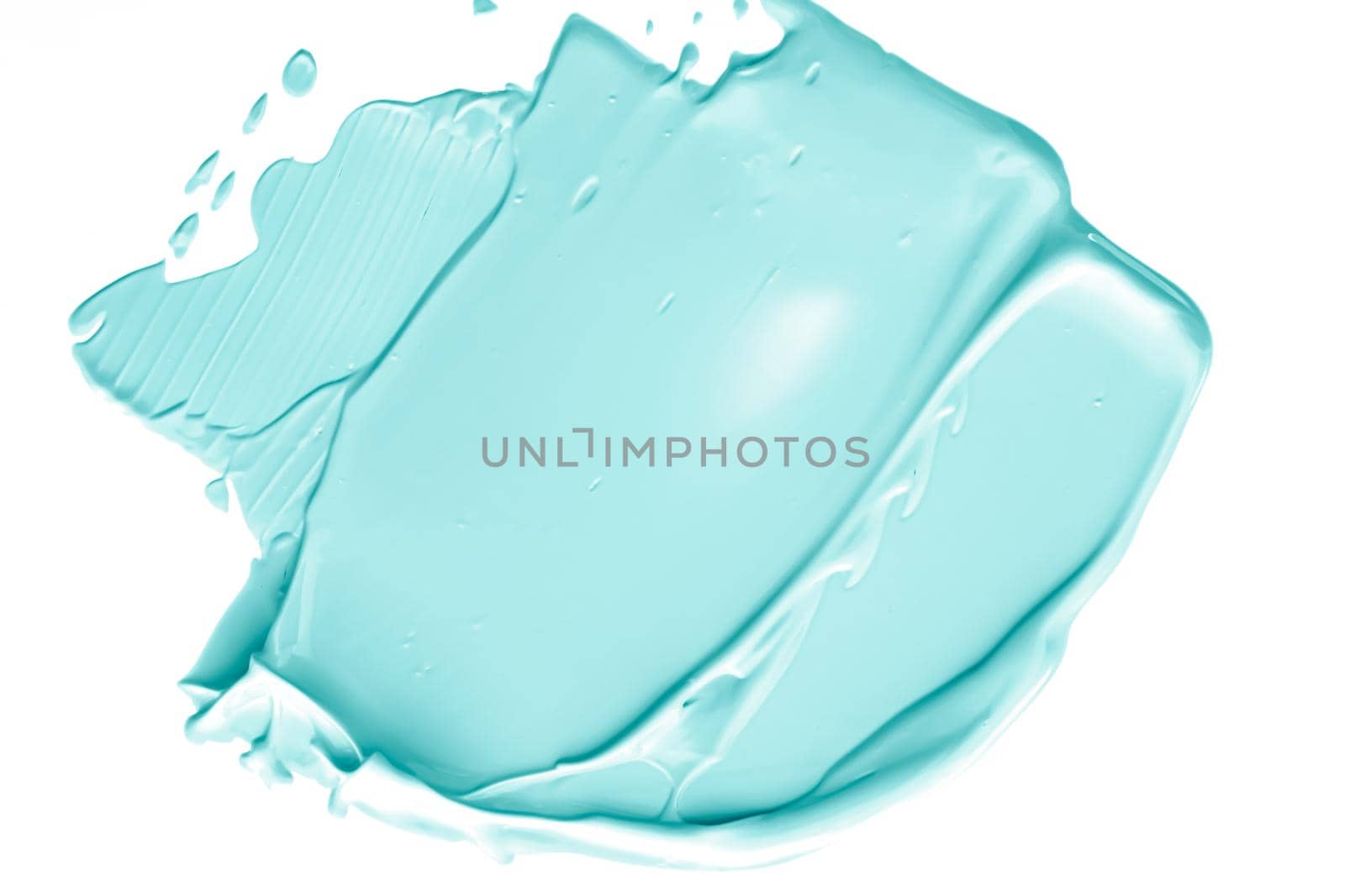Pastel mint beauty swatch, skincare and makeup cosmetic product sample texture isolated on white background, make-up smudge, cream cosmetics smear or paint brush stroke closeup