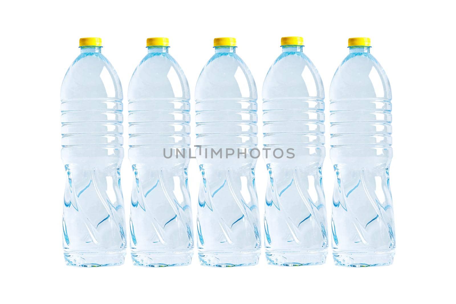 Plastic water bottle isolated on white background, mineral, healthy concept.