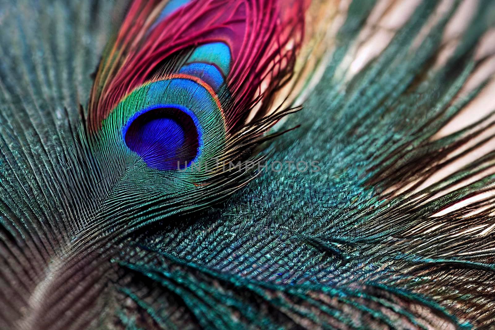 Close-up of feathers, exotic nature background and texture. by jbruiz78