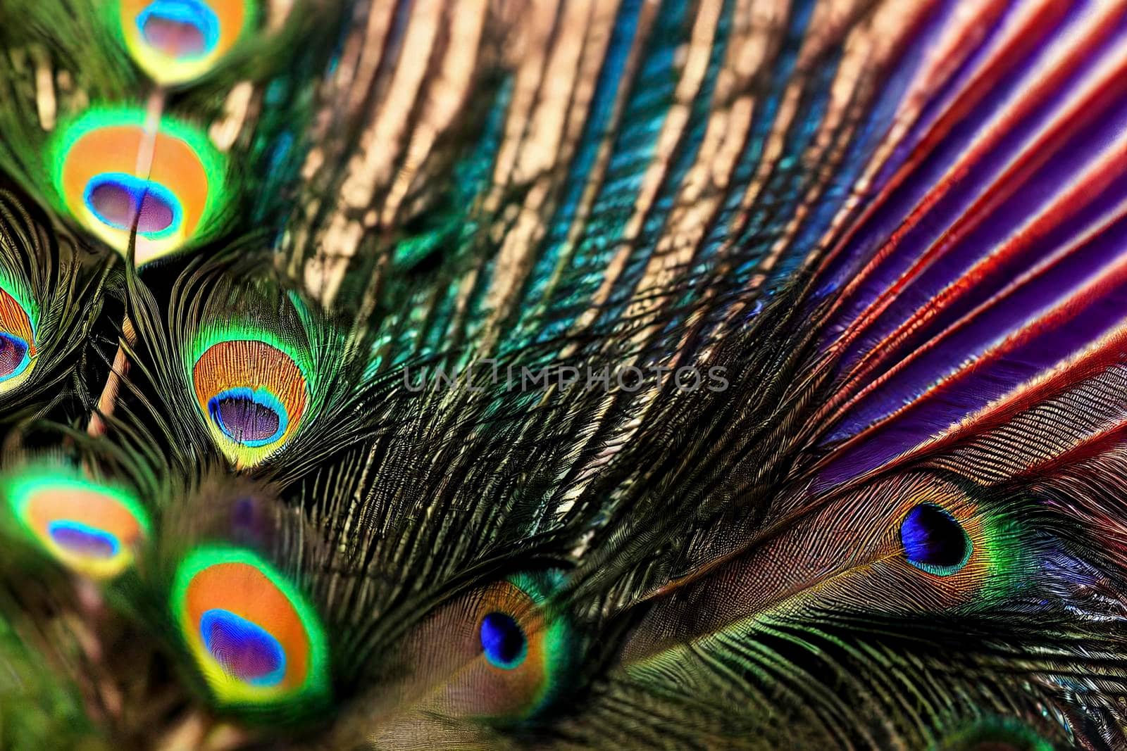 Close-up Peacocks, colorful details and beautiful peacock feathers. by jbruiz78