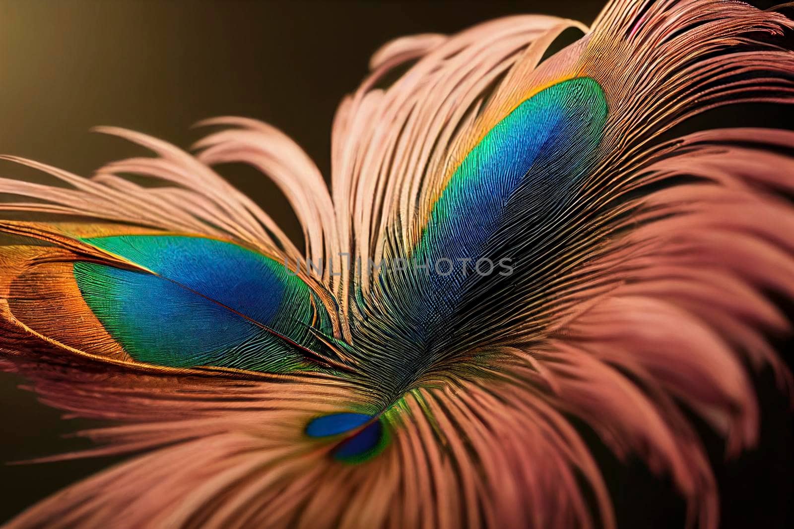 Close-up Peacocks, colorful details and beautiful peacock feathers