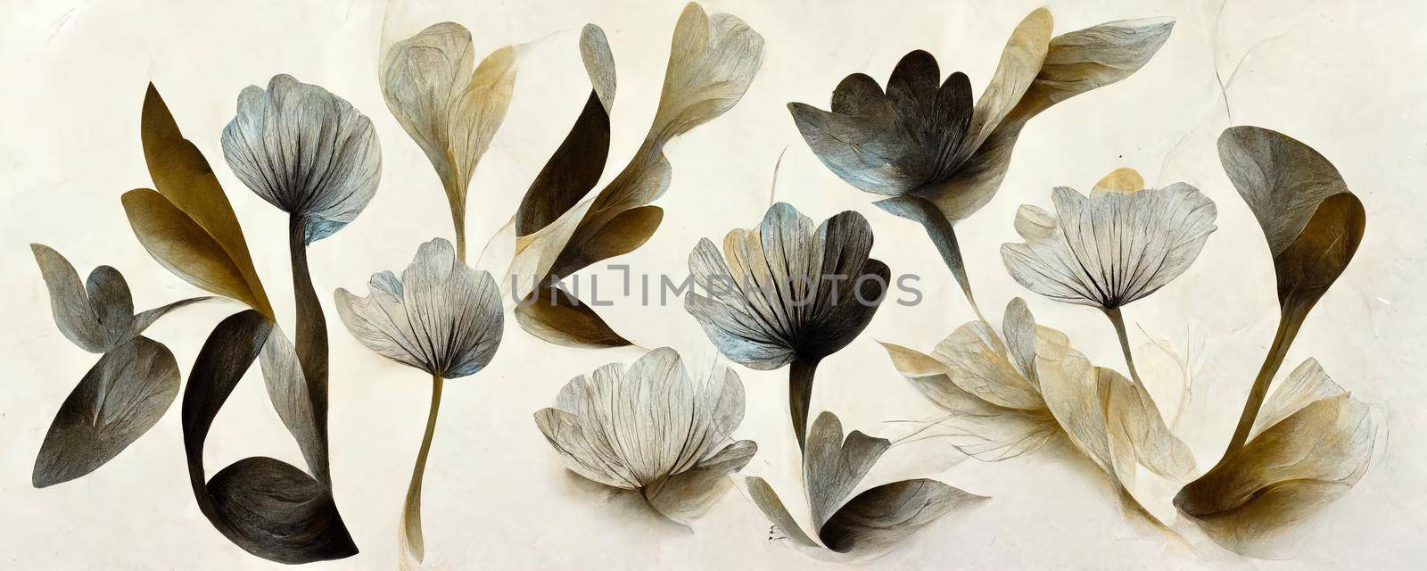 abstract flower illustration, creative flower background, Botanical art by TRMK