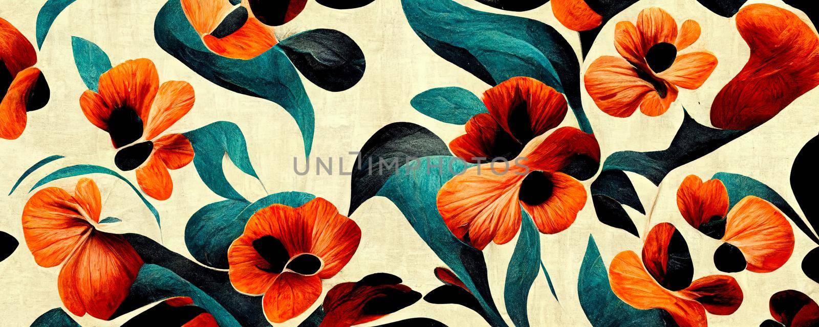 abstract flower illustration, creative flower background, Botanical art by TRMK