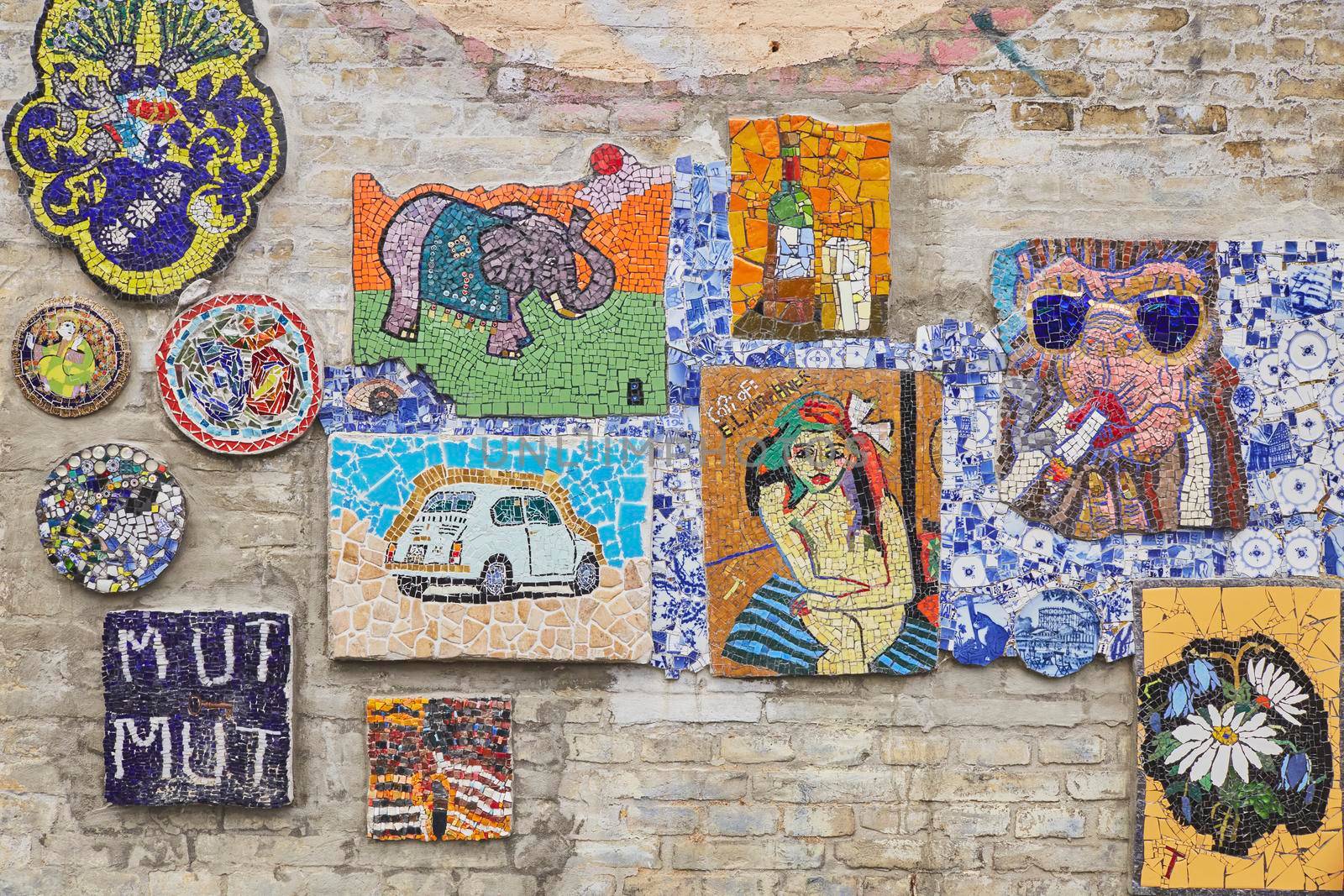 Copenhagen, Denmark, May, 2022: Mosaics in Free City of Christiania by Viktor_Osypenko