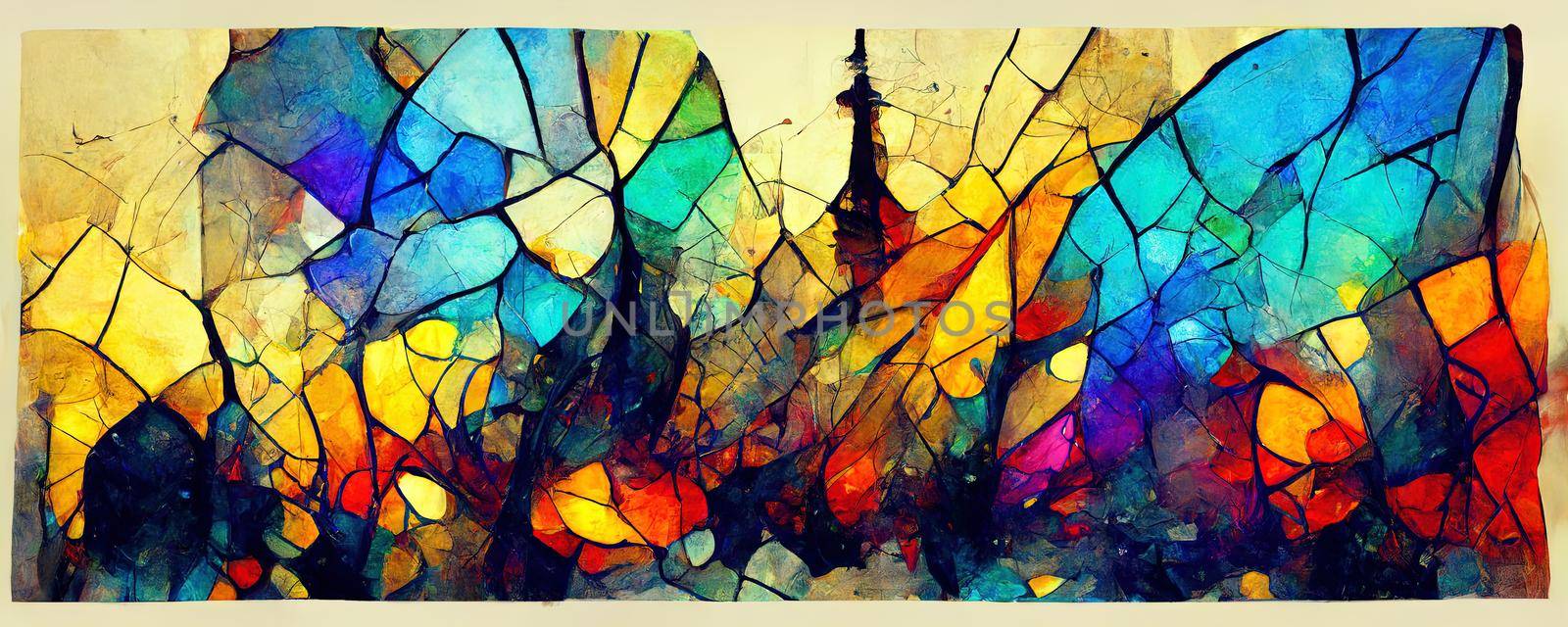 multi-colored glass window, Colorful abstract wallpaper texture background illustration by TRMK