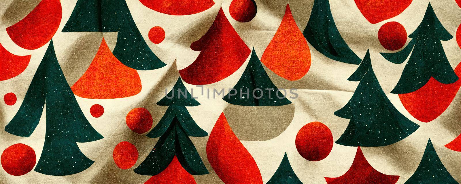 christmas fabric with trees, Colorful abstract wallpaper texture background illustration by TRMK