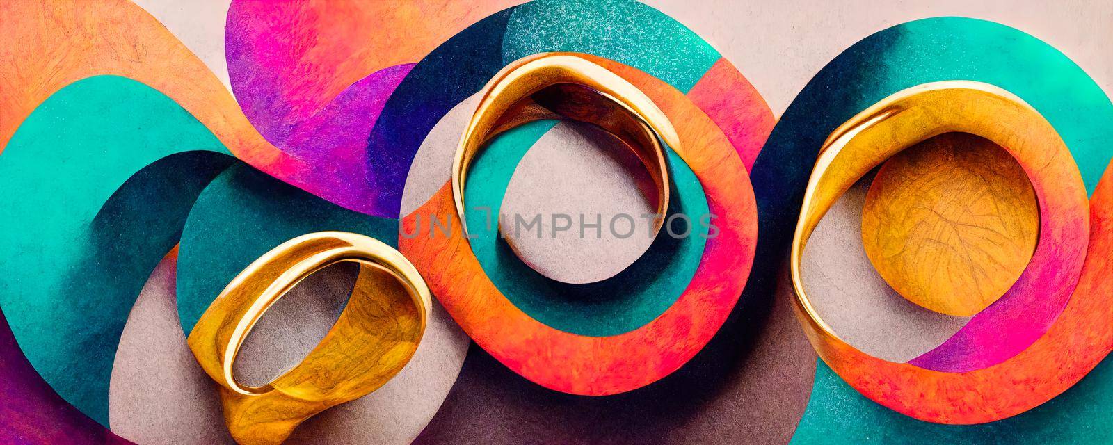 golden colored ring-shaped textures in the form of circles by TRMK