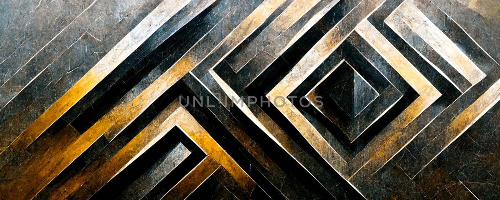 texture of lines and polygons in black and gold color in luxury style by TRMK